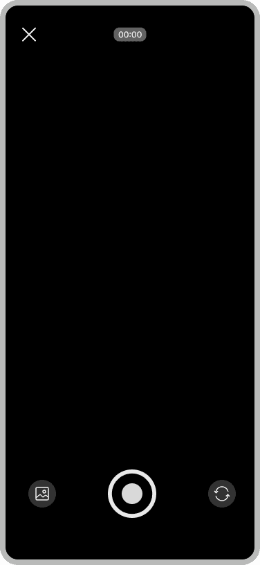 Video capture ready to record, showing a 00:00 timer and the record button