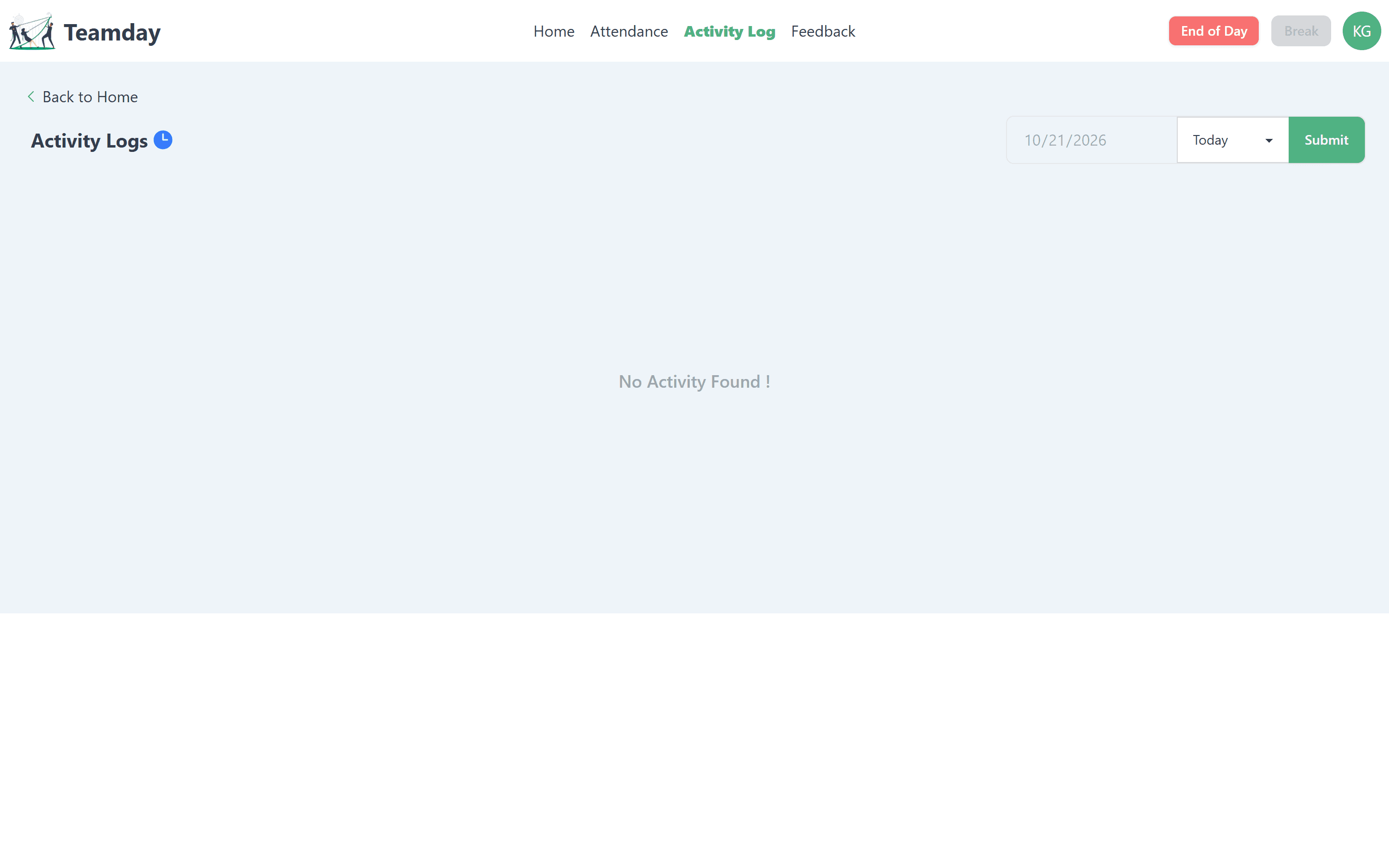 Activity log